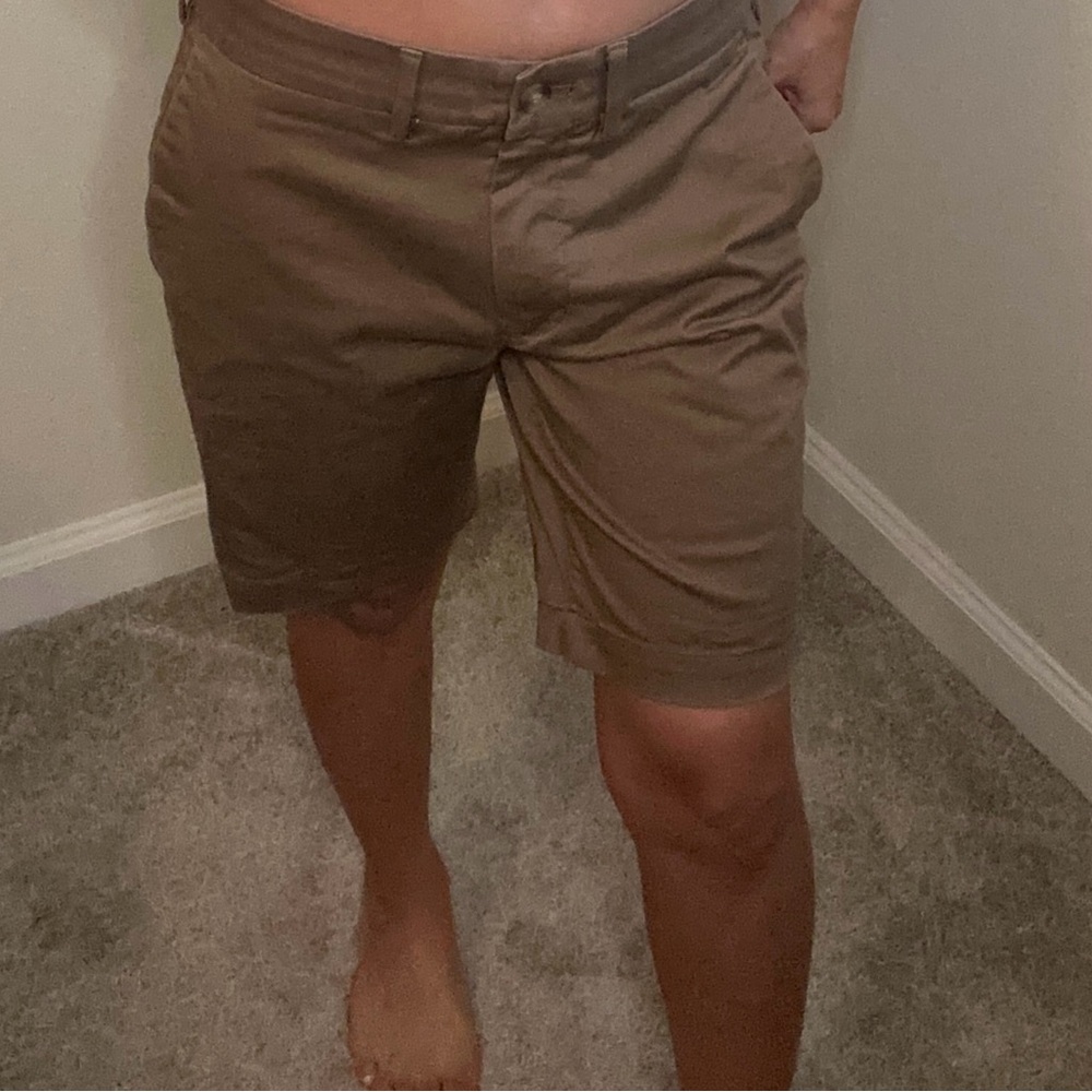 Express Men's Brown Flat Front Shorts